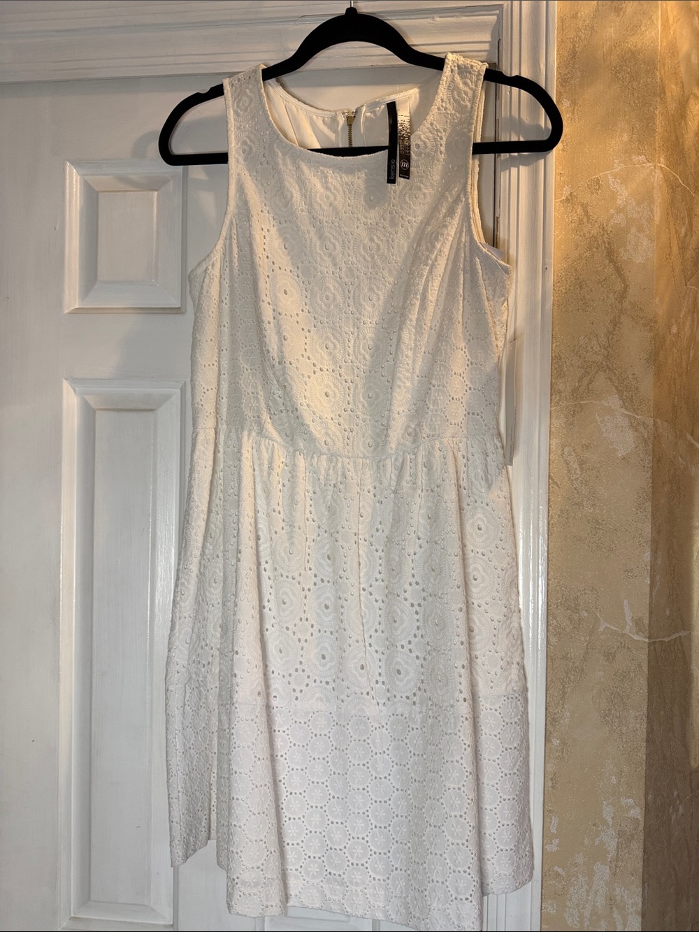 Kensie White Eyelet Sleeveless Summer Dress - Unbranded
